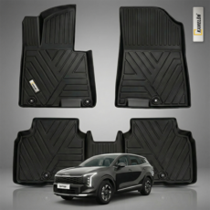 티오피 TPE 자동차 매트 발판 카매트, 02_기아, 스포티지 하이브리드 5인 2024~ 블랙