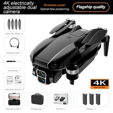 A888 Pro 드론 전문 4K HD 듀얼 카메라 장애물 회피 브러시리스 모터 5G WIFI 원격 제어 Quadcopter 장난감, 01 4K Cameras-3B-Black