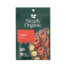 Simply Organic Cajun 드라이 럽 비건 친화적 코셔 USDA 인증 유기농 글루텐 프리 및 GMO 프리 24.9g(0.8온스) (12팩)