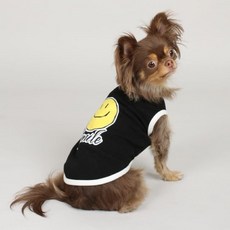 (도그포즈) 강아지 고양이 스마일 티셔츠 블랙 dhy*88814Sf, L, L, 1개