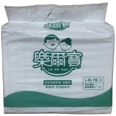 樂爾寶 成人黏貼型紙尿褲 超值型 男女適用, L-XL, 16片, 1包