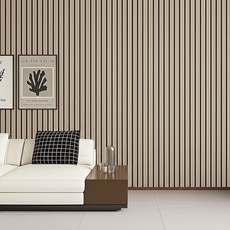 붙이는 템바보드 벽지 접착식 거실 아트월 시트지, 모카우드