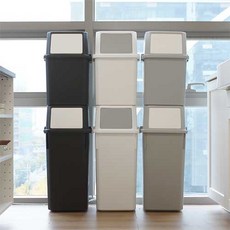 올유리빙 분리수거함 40L, 블랙