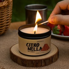 아로니카 시트로넬라 소이캔들160g 캠핑 모기 벌레 기피제 향초 선물, 소이캔들 160g