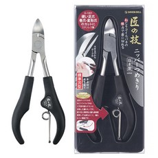 GREEN BELL 綠鐘 TakumiNoWaza 匠之技 不鏽鋼指甲鉗, 銀色 + 黑色, 1個