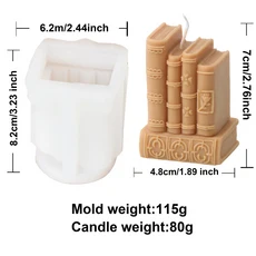 3D 실리콘 양초 DIY 석고 수지 장식 주조 프레임 금형 시멘트 에폭시 스타일, Book Mould 1