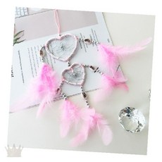 하트 모양 깃털 장식 그물망 벽걸이 인테리어 소품 침실 거실 카페 분위기 연출, GS002090 하트드림캐쳐 화이트