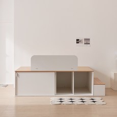 파로마 까사 더빅 슬라이딩 수납침대 프레임 SS+가드+계단 UCU061, 메이플화이트