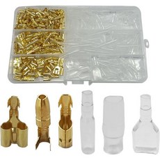 400PCS 불릿 커넥터 3.9mm 남녀 크림프 단자 커넥터 절연 슬리브가 있는 황동 불릿 커넥터 키트 자동차 트럭 오토바이용 와이어 단자 커넥터400PCS, 320PCS
