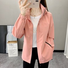 女款衝鋒外套 防風 防潑水 素面 女夾克 秋季外套 騎車外套 衝鋒衣 連帽外套 帽可拆 女外套 女衝鋒衣