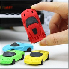 可拆卸小汽車橡皮擦 賽車跑車橡皮 韓國造型文具學生獎品學習用品, 1個, 10個裝 顏色隨機