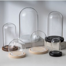 永生花玻璃罩圓球應援棒防塵展示盒手辦擺件EVA防脫落卡扣底, 12*22+黑色EVA底