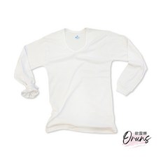 三福大人 薄款長袖內衣衛生衣 彈性棉薄長袖居家服 - 單面薄棉｜V領