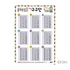 새샘 룰루랄라 사운드벽보 구구단표 520mm 765mm 학습 포스터 교육용 1개입