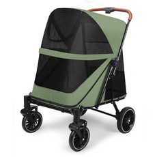 大空間寵物推車 適用行動不便寵物外出, 1個, 橄欖色:D2