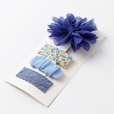 MESSA 샤랄라리본핀 여아용 국산레이스리본핀 4종세트