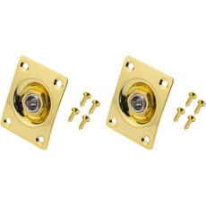 DIAO79NI 14 금속 합금 직사각형 기타 출력 잭 플레이트 6.35mm 입력 및 레 폴을 위한 프리 드릴링 홀 텔레 스타일 일렉트릭 기타베이스블랙, Gold