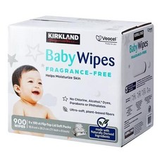 Kirkland Signature 科克蘭 柔軟無香精嬰兒濕巾 900張, 1個