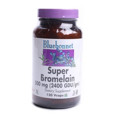 Bluebonnet Super鳳梨蛋白酶500mg植物膠囊 無麩質, 120顆, 1罐