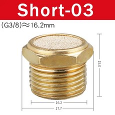 공압 배기 머플러 황동 BSL M5 커넥터 소음기 감속기 피팅 50 노이즈 필터 10 구리, 10 PCS, Short 03