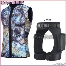 3MM分體無袖潛水背心搭配潛水中褲，保暖防寒浮潛衝浪遊泳濕衣，舒適潛水衣, 潛水中褲均碼,2XL