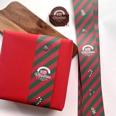 크리스마스 띠지 포장지 선물포장 띠종이 리본, 30매, 크리스마스스트라이프