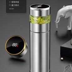 不鏽鋼保溫杯 316材質 茶水分離 商務水杯 禮品 隨身杯 防漏設計 輕量便攜 保冷保熱+鋼本色+450ml, 1個, 1L, 鋼本色:450ml