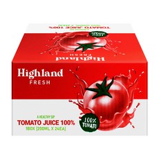 하이랜드 프레쉬 100% 토마토 주스 200mlX24팩, 200ml