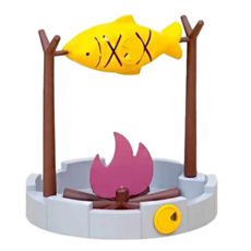 Catry貓咪漏食玩具烤魚 趣味造型互動玩具 益智解悶寵物用品 增加運動量 安全無毒材質, 黃, 1個