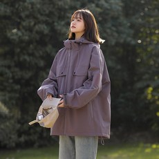 戶外機能衝鋒衣外套 三防防風防潑水 連帽多口袋設計 曠野紫 S-3XL