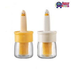 鴨鴨油刷瓶 可愛燒烤油刷 矽膠油刷 烤肉刷 奶油刷 蛋液刷 刷油瓶 調味罐 果醬刷 酌料刷【台灣現貨】, 1個, 鴨鴨刷油瓶
