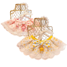 핸드메이드 1+1 반려동물 케이프 26종, 페어리 핑크+엘로우[방울], 1개