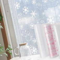 10미터 보온 단열 에어캡 창문용 패턴 뽁뽁이 시트, 눈꽃
