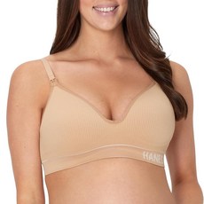 Hanes 임산부 브라 여성용 심리스 무선 수유 브라렛 조절 가능한 스트랩 딥 글로우 XXL