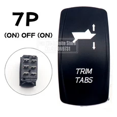 12V 24V 20A 자동차 보트 토글 로커 스위치 방수 파란색 LED 빛 5Pin ON-OFF SPST 해양 ATV 트럭 트레일러, 45 TRIM TABS-2-7P