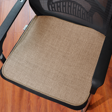 인조마 통기성 의자 방석 여름 시원 미끄럼방지, 1개, 갈색