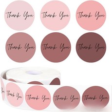 루미네임 감성 원형 땡큐 팬시 스티커 6종컬러, 2개, 더스티핑크
