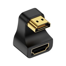 Poyiccot 180도 각도가 있는 HDTV 연장 어댑터 U자형 상향 4K/8K의 전송 남성 to 커넥터 48Gbps 디지털 신, 04 하향 HDTV