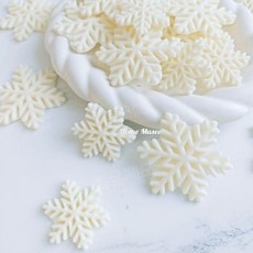 크리스마스 겨울 눈꽃 눈송이 화이트 케이크 디저트 장식 초콜릿 데코 (믹스 72개입) 식용 토핑 꾸미기, 1. 믹스 72개입
