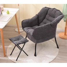 FONOW 1인용쇼파 면 린넨 소재 탈부착 가능 세탁 가능 푹신 편한 쇼파, 그레이