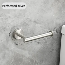 304 스테인레스 스틸 다기능 화장지 홀더 욕실 종이 타월 보관 랙, 02 Silver