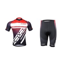 X-FREE蠻牛自行車衣褲套裝：萊卡短袖車衣、短車褲，透氣舒適，男款單車服