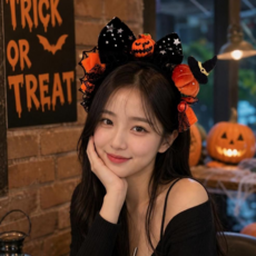 할로윈 소품 호박 머리띠 성인 분장 파티용품, 1개, 오렌지(호박)