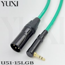 YUXI XLR轉3.5mm音源線 麥克風連接線, 1個, 綠色線材,30公分 含雙頭