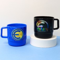 릴팡 마블 이터널스 핸들컵 2p세트 PP 재질 250ml 블랙 블루, 블루 블랙, 200개