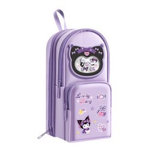 캐릭터 백팩 디자인 스탠딩 필통 대용량 수납 파우치, 1개, 퍼플 러블리