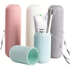 여행 휴대용 칫솔 컵 욕실 치약 홀더 보관 케이스 박스 주최자 여행 세면 용품 보관 컵 여행 필수품, 화이트, 1개