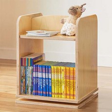 맘스보드 아동용 비비 회전책장, 내추럴, 2단