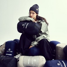 루앤 거위털 1500g 군용 구스 침낭 캠핑 사계절 이불 차박 백패킹 동계 겨울 버닝, 블랙, 1개