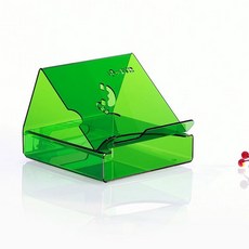 사무실 전화기 거치대 받침대 정리 브래킷 화이트 전화기다이 투명 m표준형 유선, 에메랄드그린